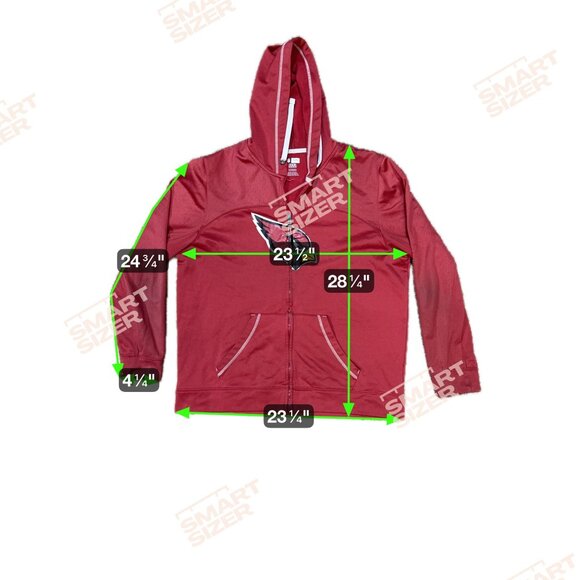 NFL Team Apparel Arizona Cardinals TX3 Warm Red Hoodie XL Full-Zip Pockets READ - Picture 6 of 8